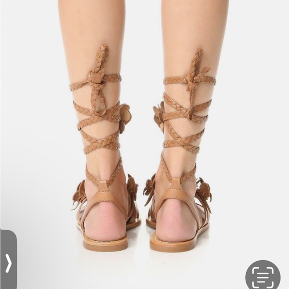 NWT Tory Burch Blossom Gladiator Sandals Brown Tan Floral Size 6.5 - Picture 3 of 7